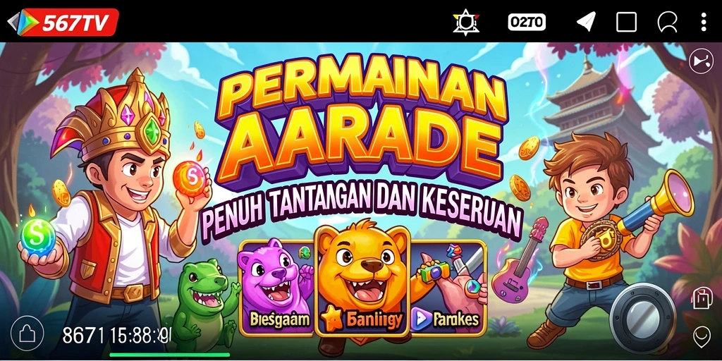 Screenshot gameplay 567TV yang menampilkan aksi seru dan tantangan Arcade.