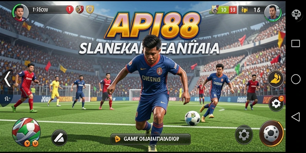 Screenshot utama API88 menampilkan momen aksi seru dalam pertandingan olahraga.