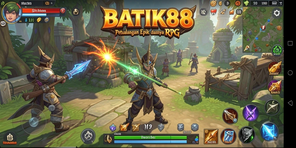 Tangkapan layar gameplay BATIK88 yang menampilkan aksi petualangan RPG.