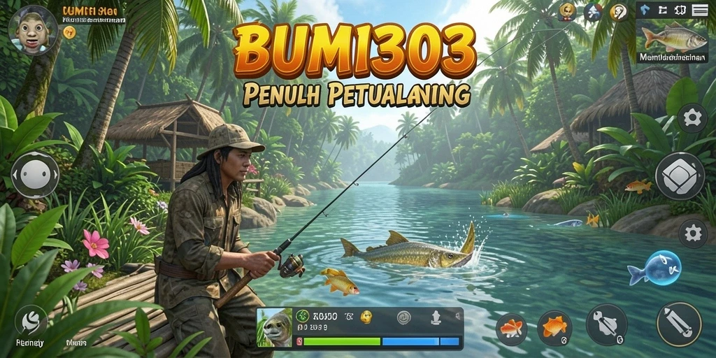 Tangkapan layar BUMI303 menampilkan aksi memancing yang seru dan menakjubkan.