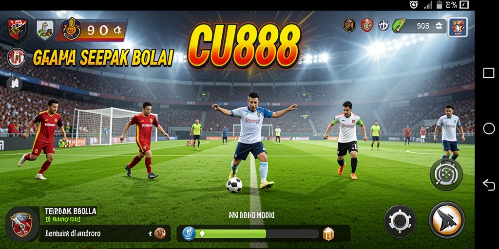Tangkapan layar CU888 menampilkan gameplay sepak bola yang menegangkan.