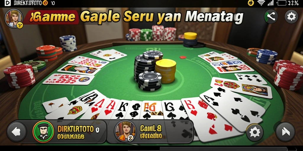 Tampilan seru gameplay Gaple di DIREKTURTOTO.