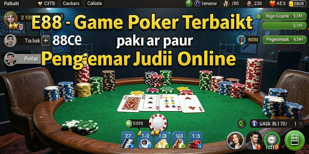 Tangkapan layar E88 menampilkan aksi seru permainan poker.