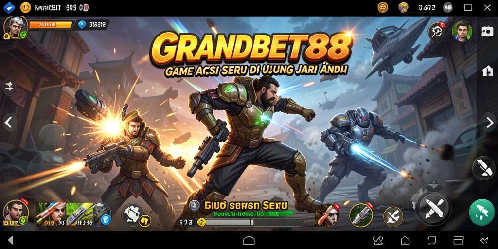 Screenshot gameplay GRANDBET88 menampilkan aksi pertarungan yang mendebarkan.