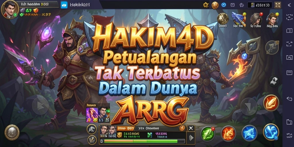 Screenshot HAKIM4D menampilkan pertarungan epik dalam dunia ARPG yang luas.