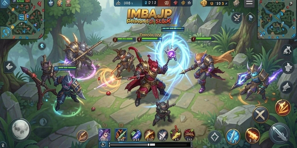 Screenshot gameplay menunjukkan aksi strategis yang mendebarkan di dalam IMBAJP.