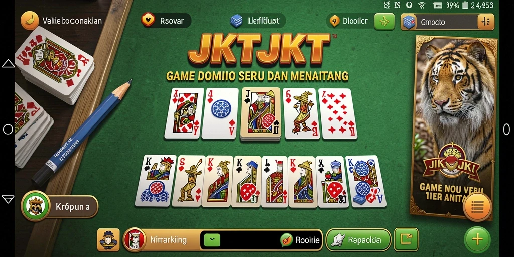 Gameplay JKTJKT menampilkan aksi seru permainan Domino.