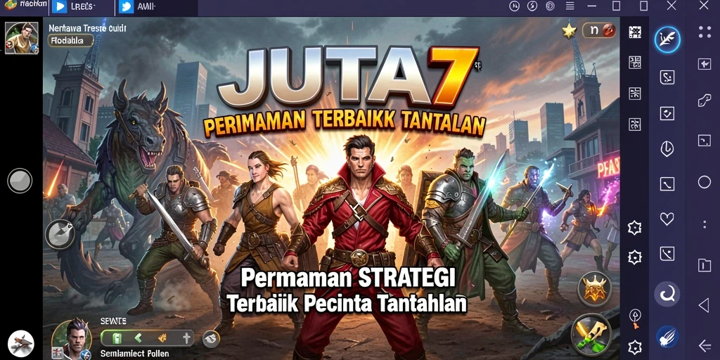 Tangkapan layar gameplay JUTA7 memperlihatkan aksi strategi yang mendebarkan.