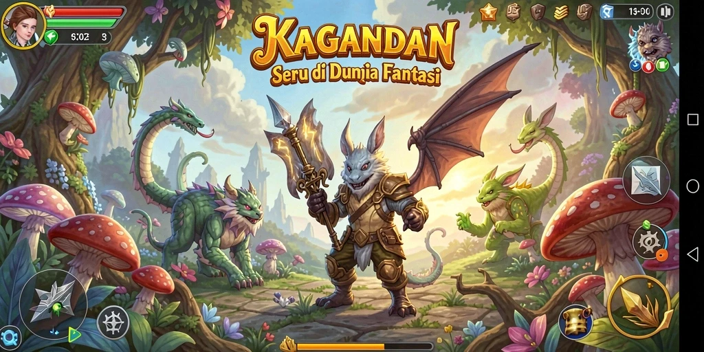 Screenshot gameplay KAGANDAN yang menampilkan pertempuran seru.