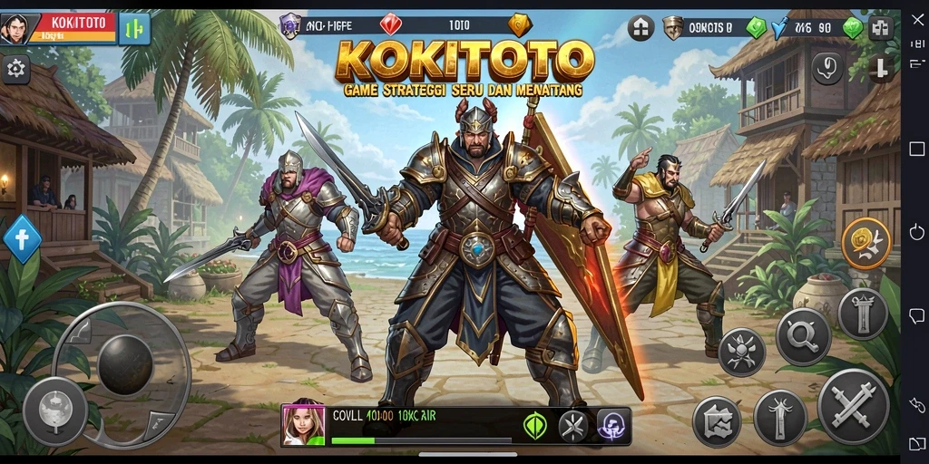 Tampilan gameplay KOKITOTO yang penuh strategi dan pertempuran seru.
