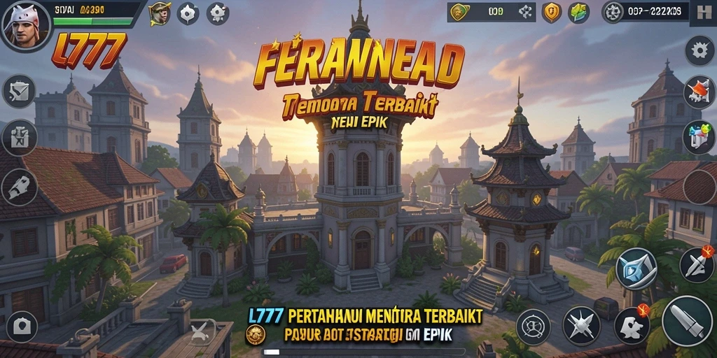 Tangkapan layar gameplay L777 menampilkan menara yang berjuang melawan gelombang musuh.