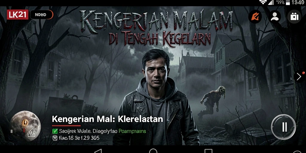Tangkapan layar menunjukkan momen menegangkan dalam gameplay LK21.