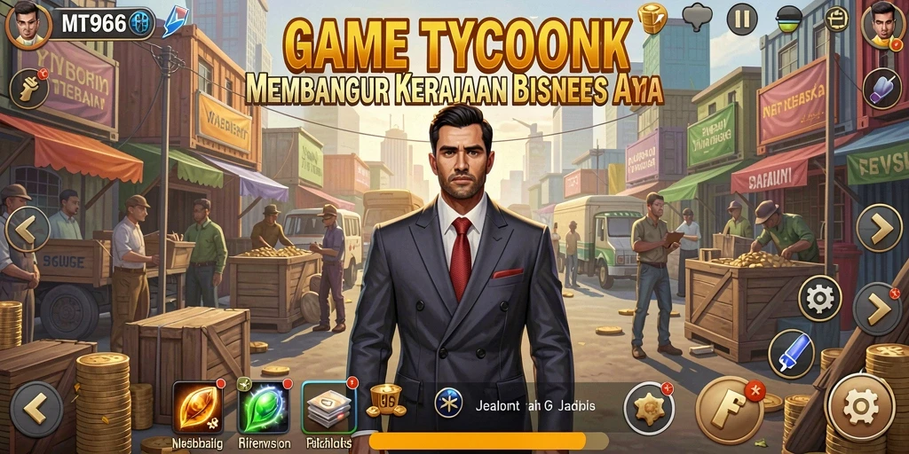 Tampilan gameplay MT966 yang menarik dan menantang dalam membangun bisnis.