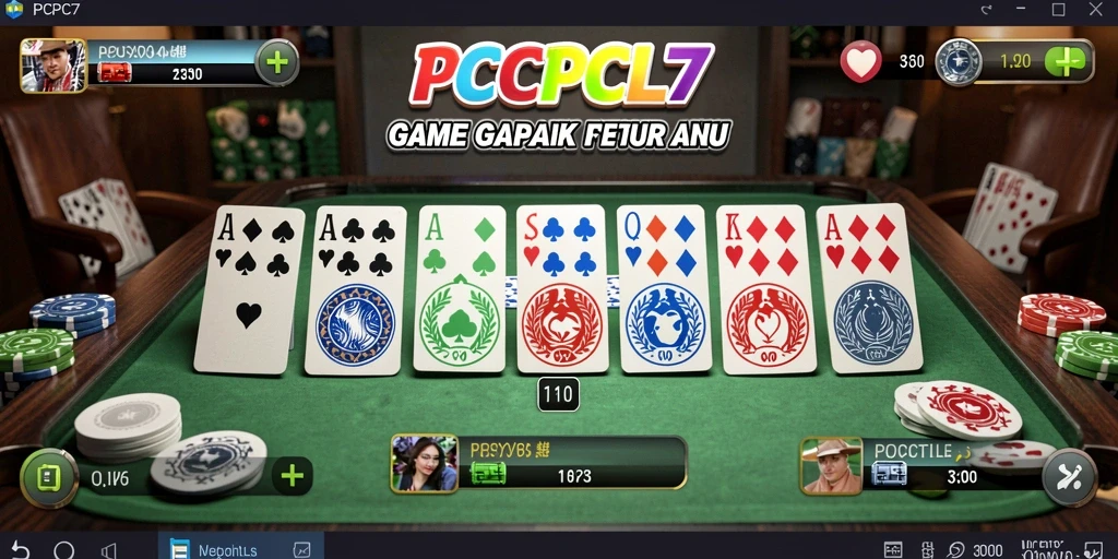Tampilan gameplay seru dalam PCPC7 saat bermain Gaple.