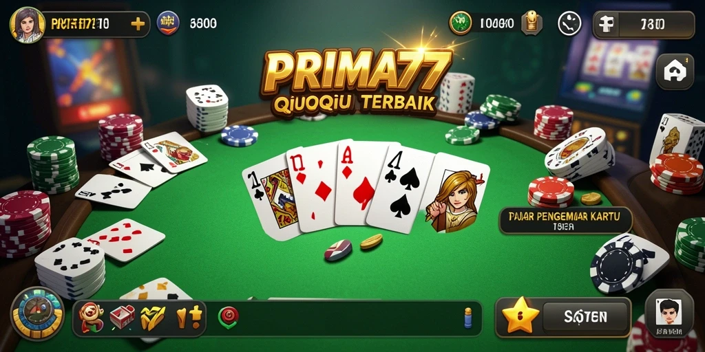 Gameplay seru QiuQiu dalam PRIMA77 dengan grafis menawan.