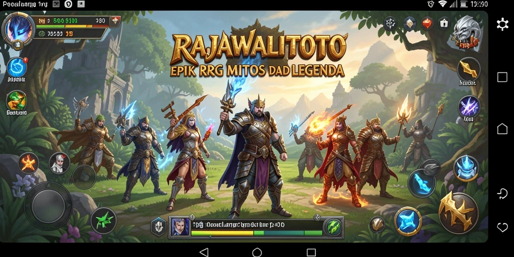 Screenshot utama RAJAWALITOTO menampilkan aksi pertarungan RPG yang seru.