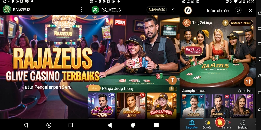 Tampilan menarik dari permainan Live Casino di RAJAZEUS.
