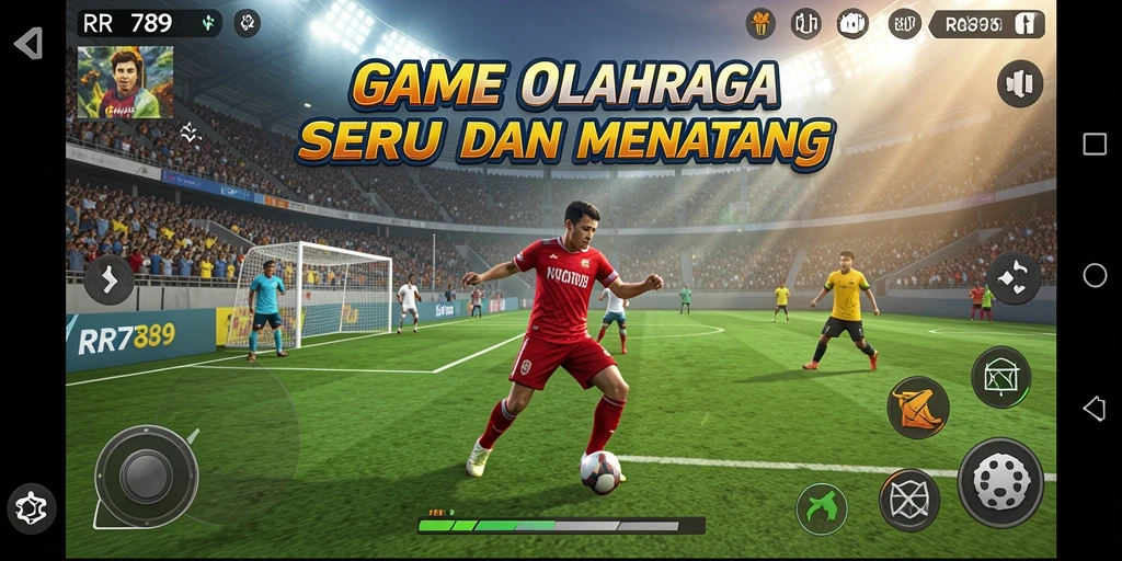 Screenshot utama RR789 menampilkan aksi seru pertandingan olahraga.
