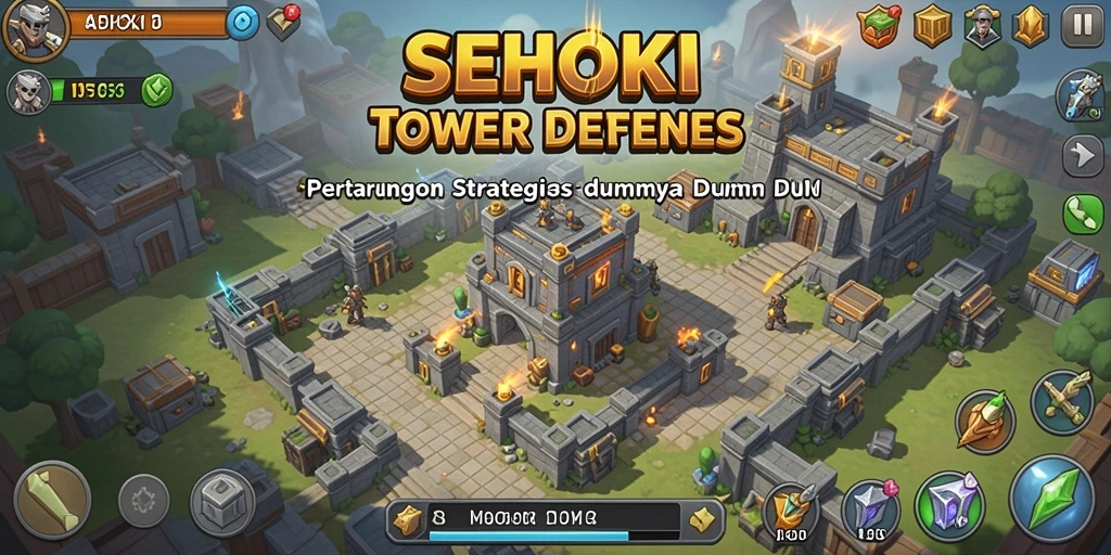 Gameplay seru SEHOKI dalam pertempuran Tower Defense.
