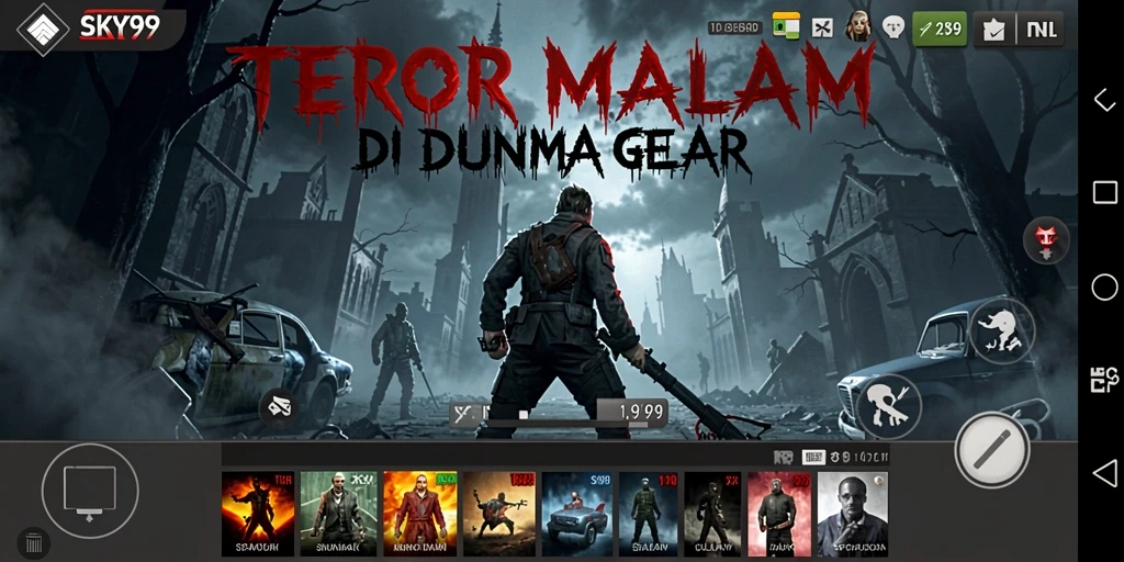 Screenshot dari gameplay menegangkan di SKY99 dengan suasana horor.