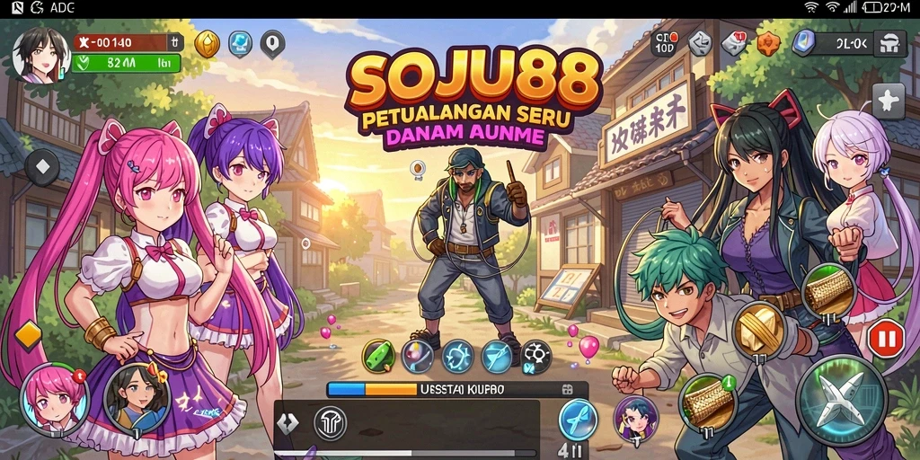 Tampilan gameplay seru SOJU88 dengan karakter Anime favorit.