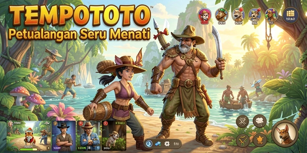 Tampilan gameplay seru dari TEMPOTOTO saat menjelajahi dunia fantastis.